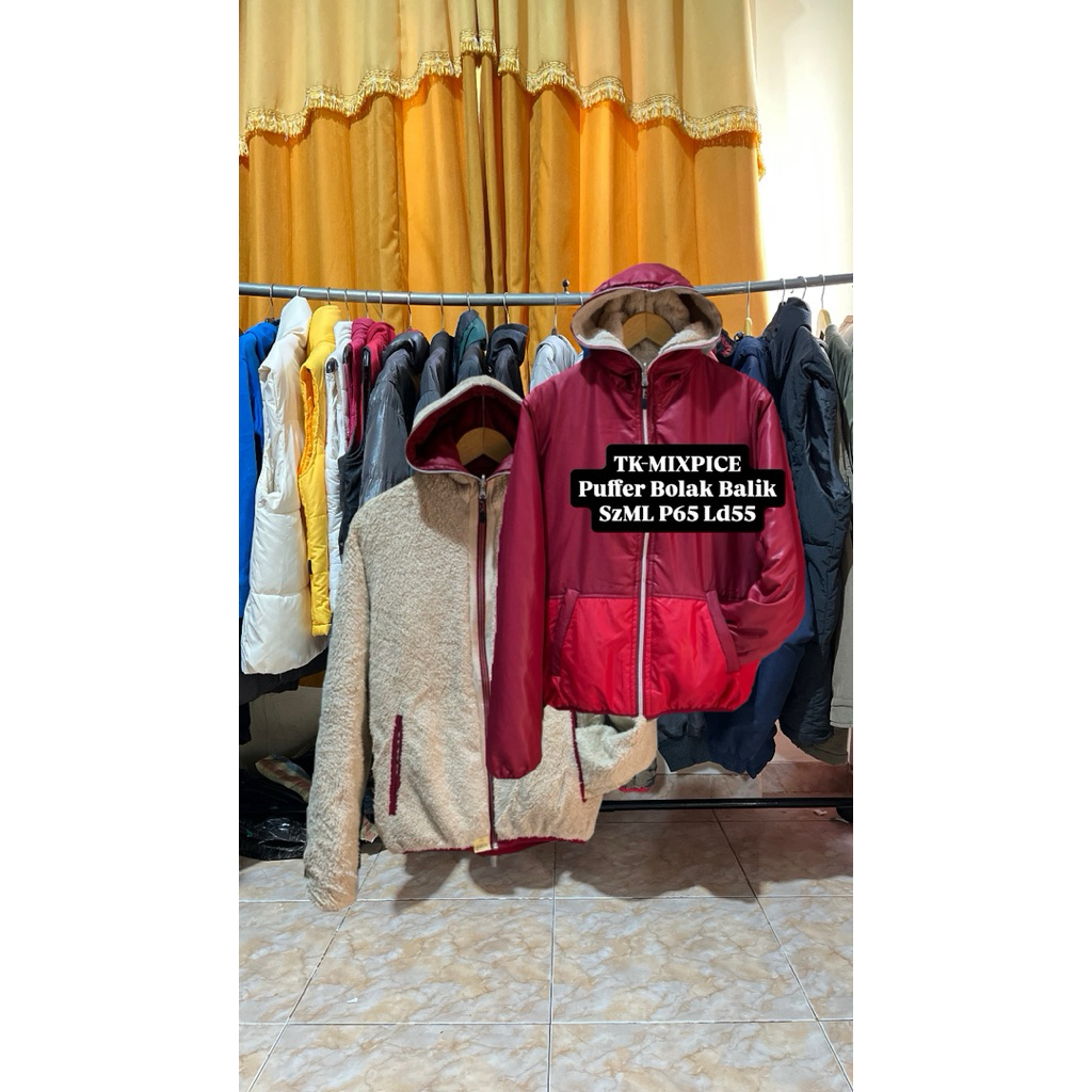 JAKET TK-MIXPICE PUFFER SHERPA BOLAK BALIK
