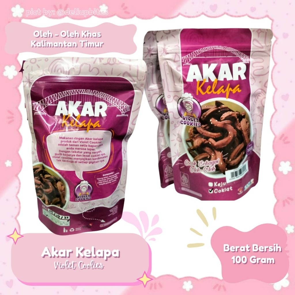 

Akar Kelapa Violet Cookies 100gr - Oleh Oleh Khas Kalimantan Timur