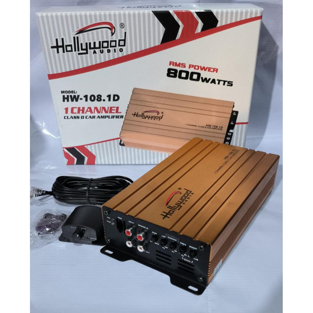 Power amplifier monoblock Hollywood HW-108.1D class D car amplifier 800watts | Audio mobil