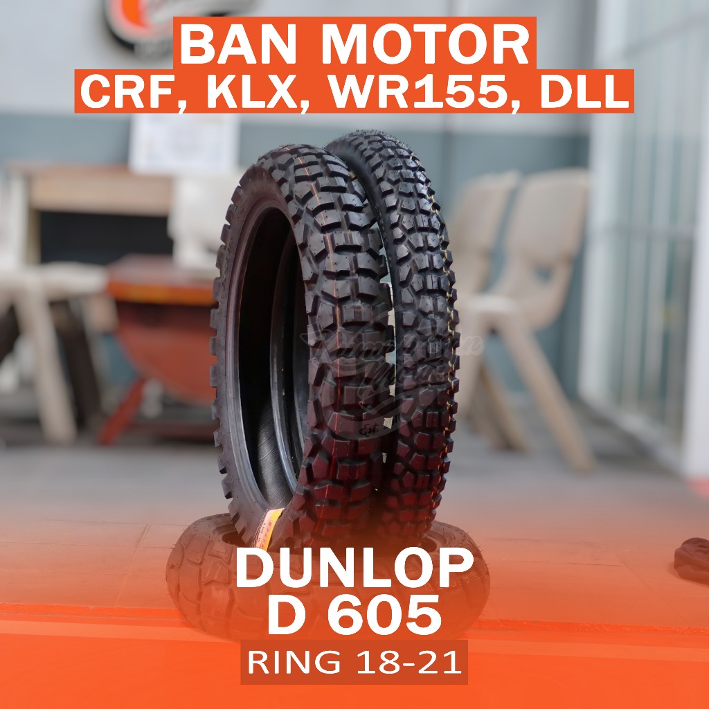 DUNLOP D 605 D605 275-21 300-21 410-18 460-18 Ban Motor Trail Cross Adventure CRF Rally KLX WR155