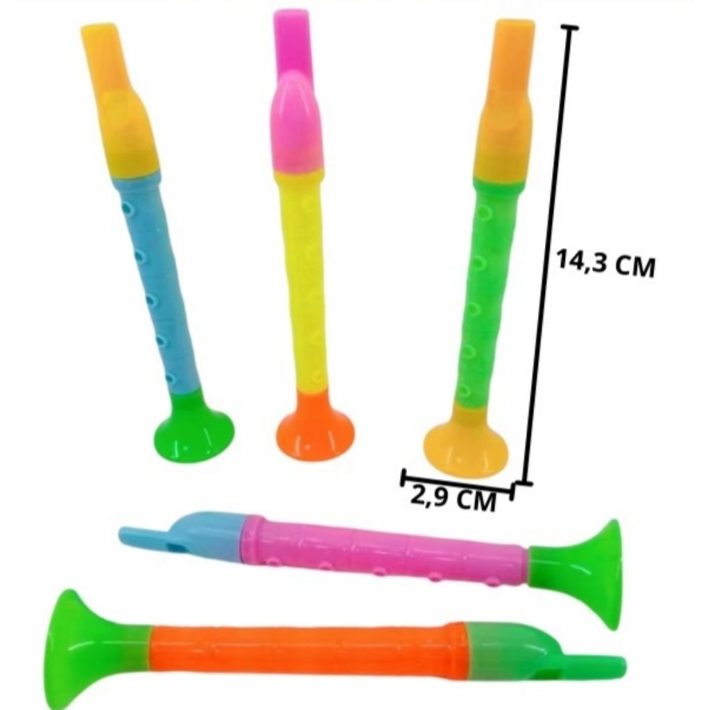 20pc Mainan seruling plastik suling plastik bunga