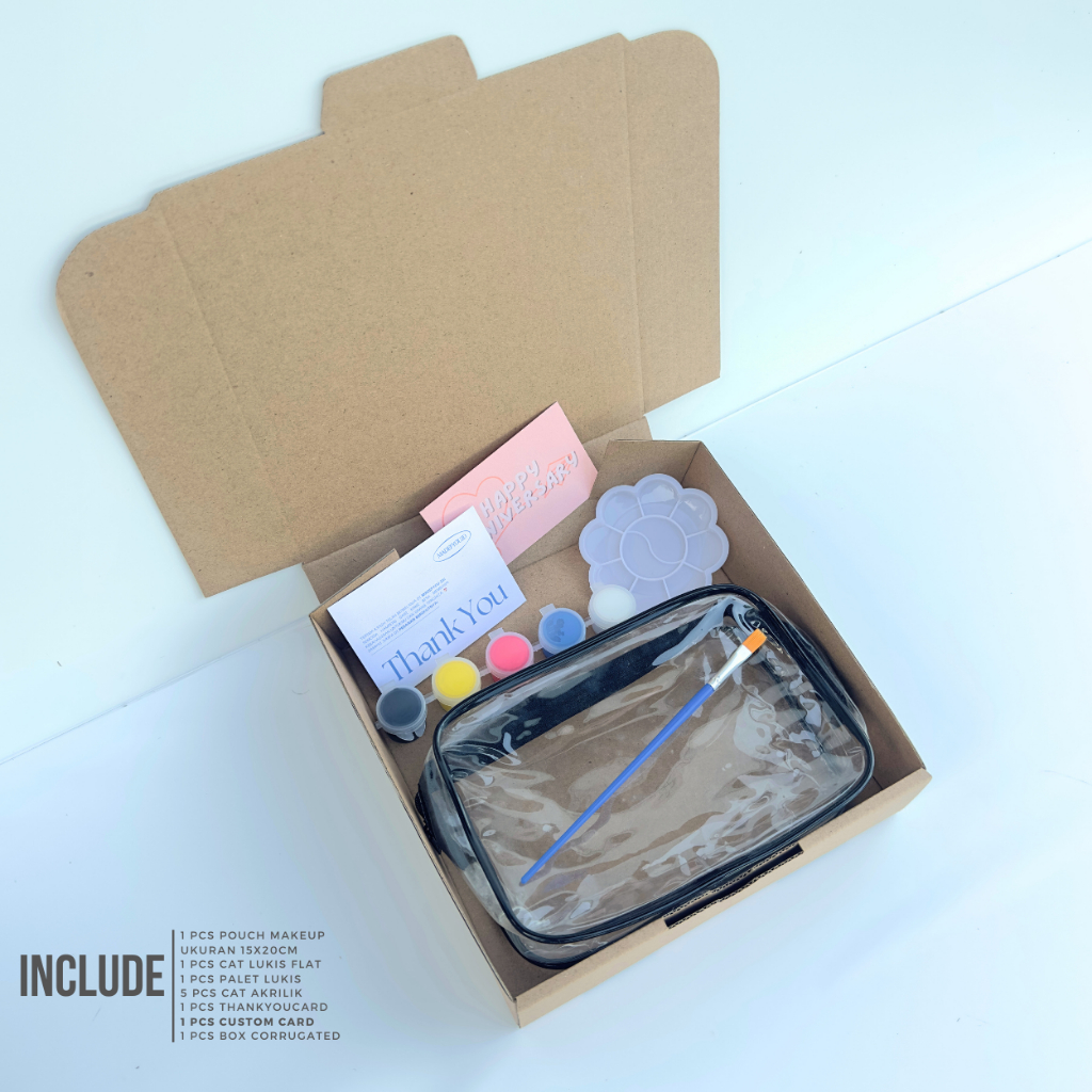 

DIY Hampers Melukis Pouch Transparan | Paket Cat Akrilik Lengkap | Kado UlangTahun | Giftbox Spesial