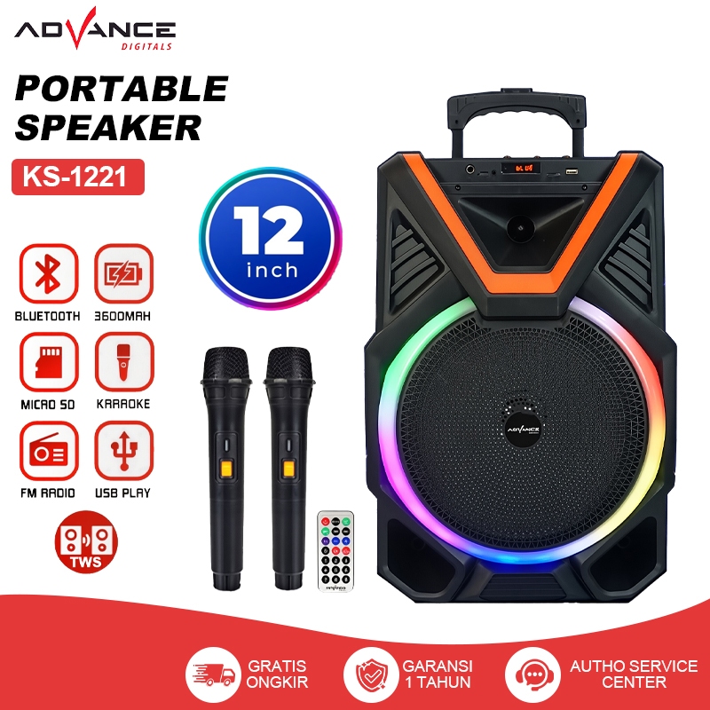 Aigo - Advance speaker bluetooth bass KS-1221 salon aktif bluetooth full bass speaker bluetooth