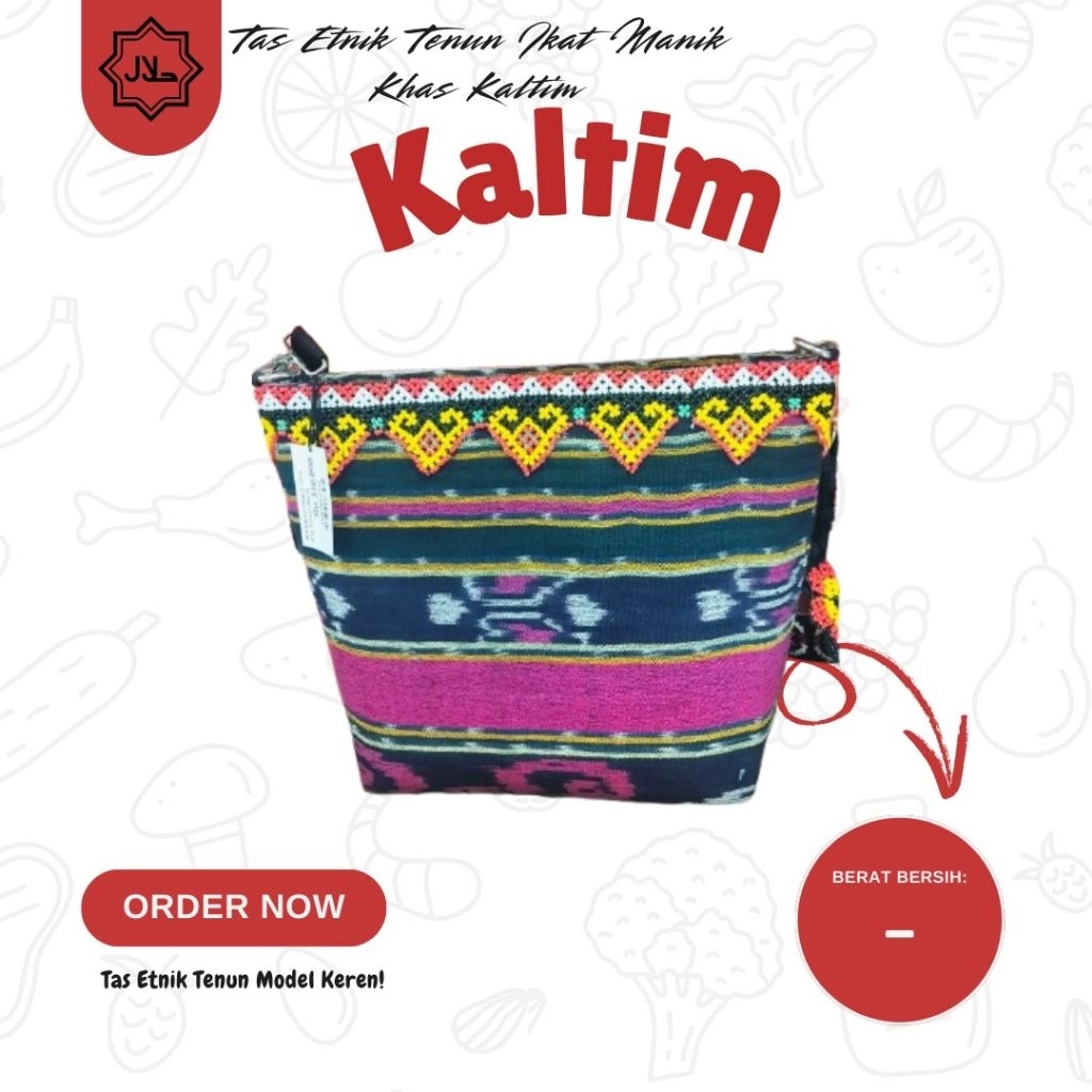 Tas Etnik Tenun Ikat Manik - Handmade Khas Kalimantan Timur