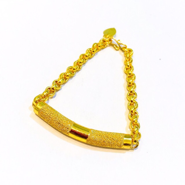 gelang nuri viral Lapis Emas 24krt Crum Emas Muda 18gram gelang Cewek Replika Premium Gold