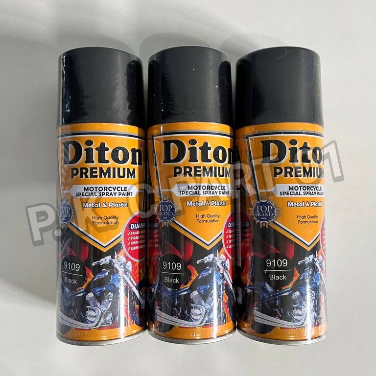 DITON PREMIUM Black Hitam Glossy 9109 - Cat Semprot Body Motor & Mobil