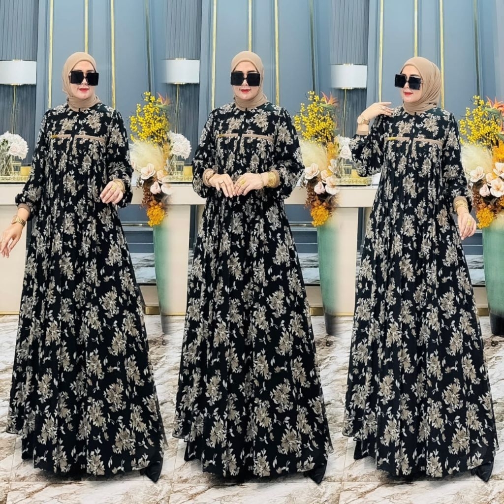 Gamis Elnara Set Jilbab / COD Elnara Dress original