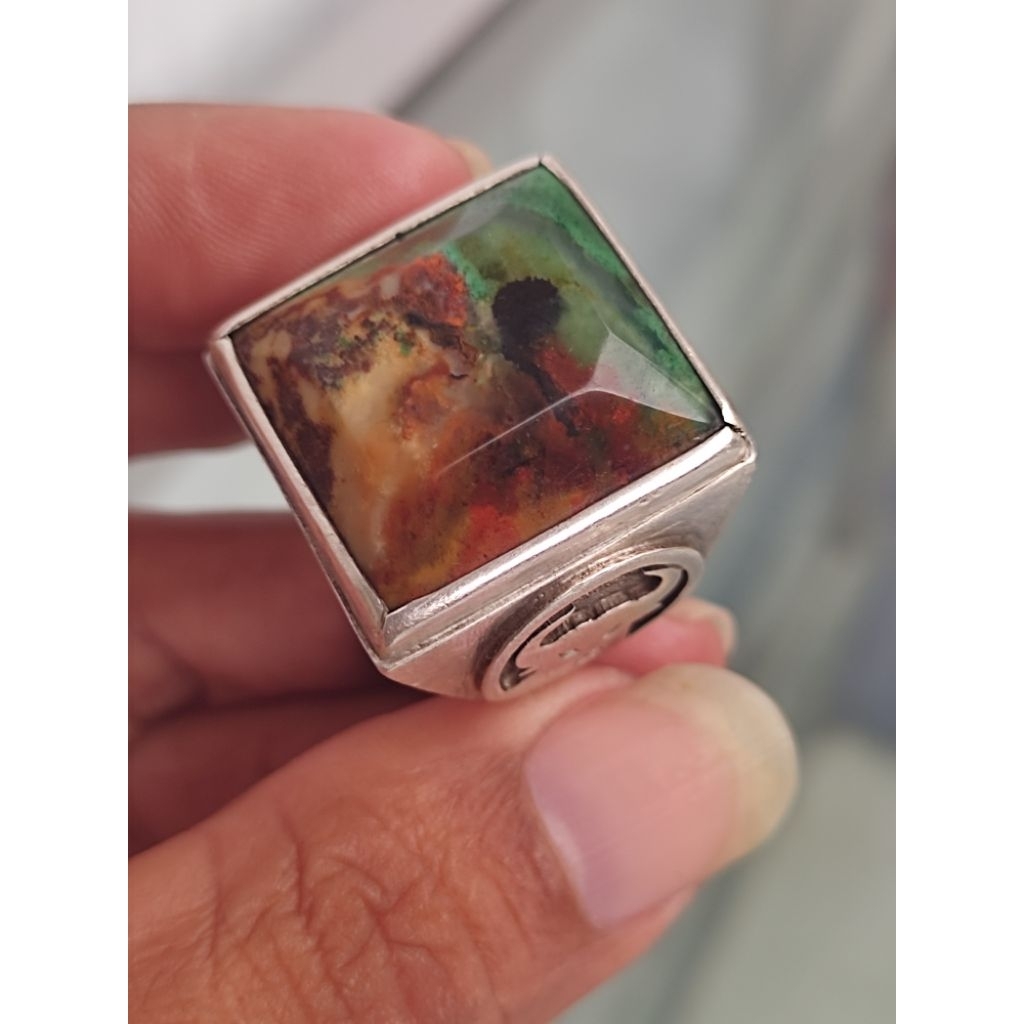 Batu Akik Garut Natural Ring Perak Tebal Handmade