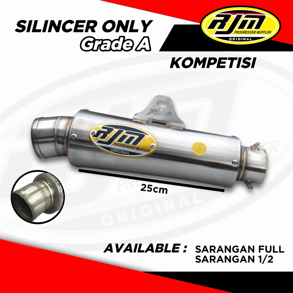 silincer kompetisi rjm grade A suara bas gahar inlet 50mm/51mm