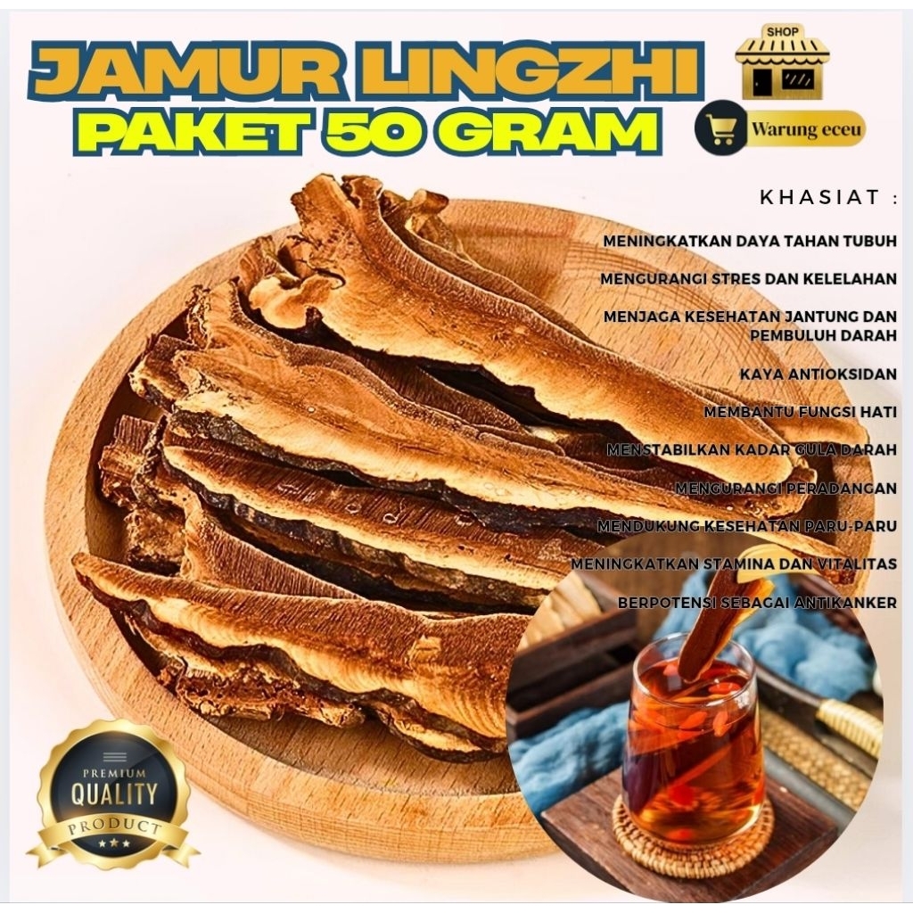

Jamur Lingzhi Kering Iris Premium 50 Gram | Ganoderma Lucidum Herbal Alami Berkualitas Tinggi