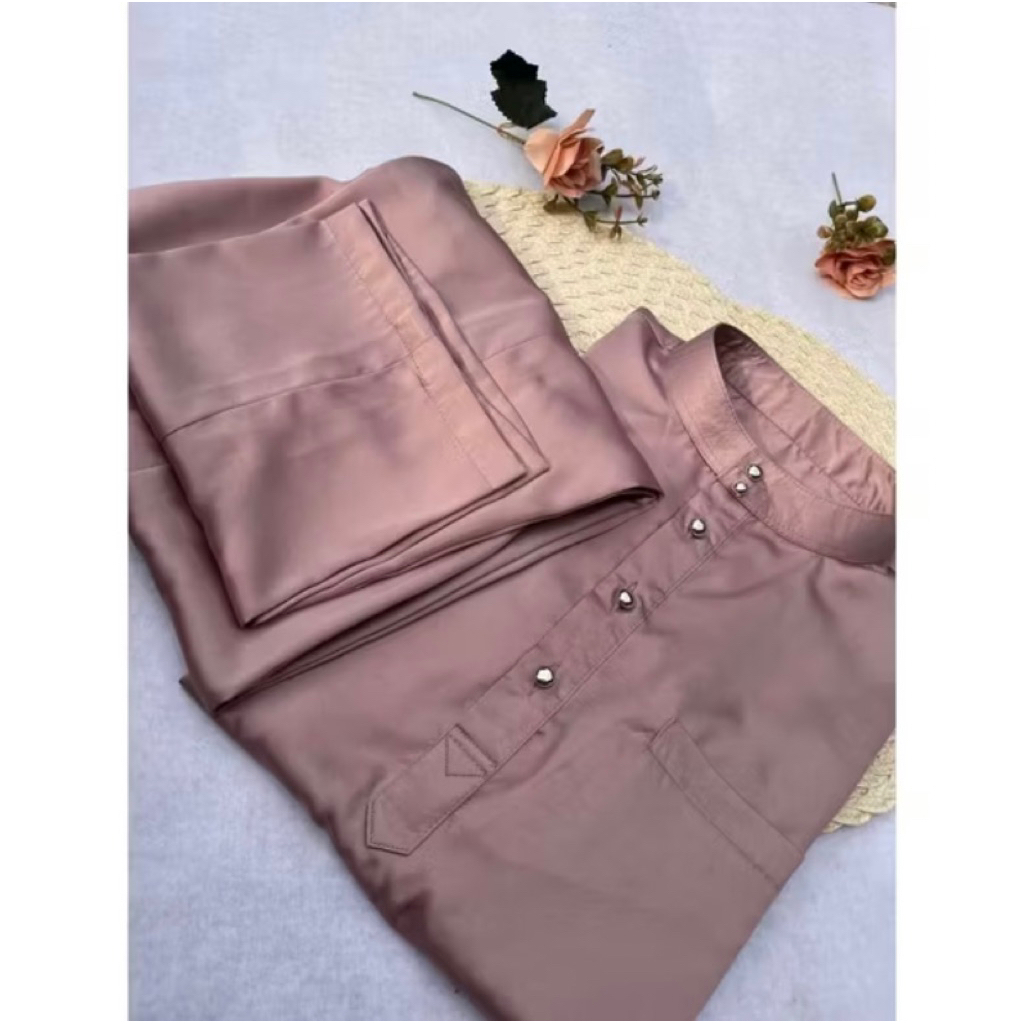 Set baju celana Teluk Belagka, setelan kurung melayu pria dewasa pakaian adat malasya, baju koko mus