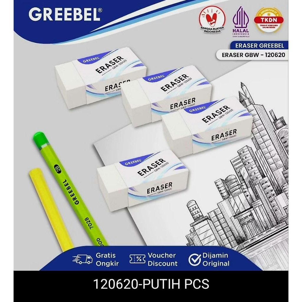 

PENGHAPUS GREEBEL/Stip JOYKO 526 B40P Warna Putih 1 PACK ISI 40 PCS