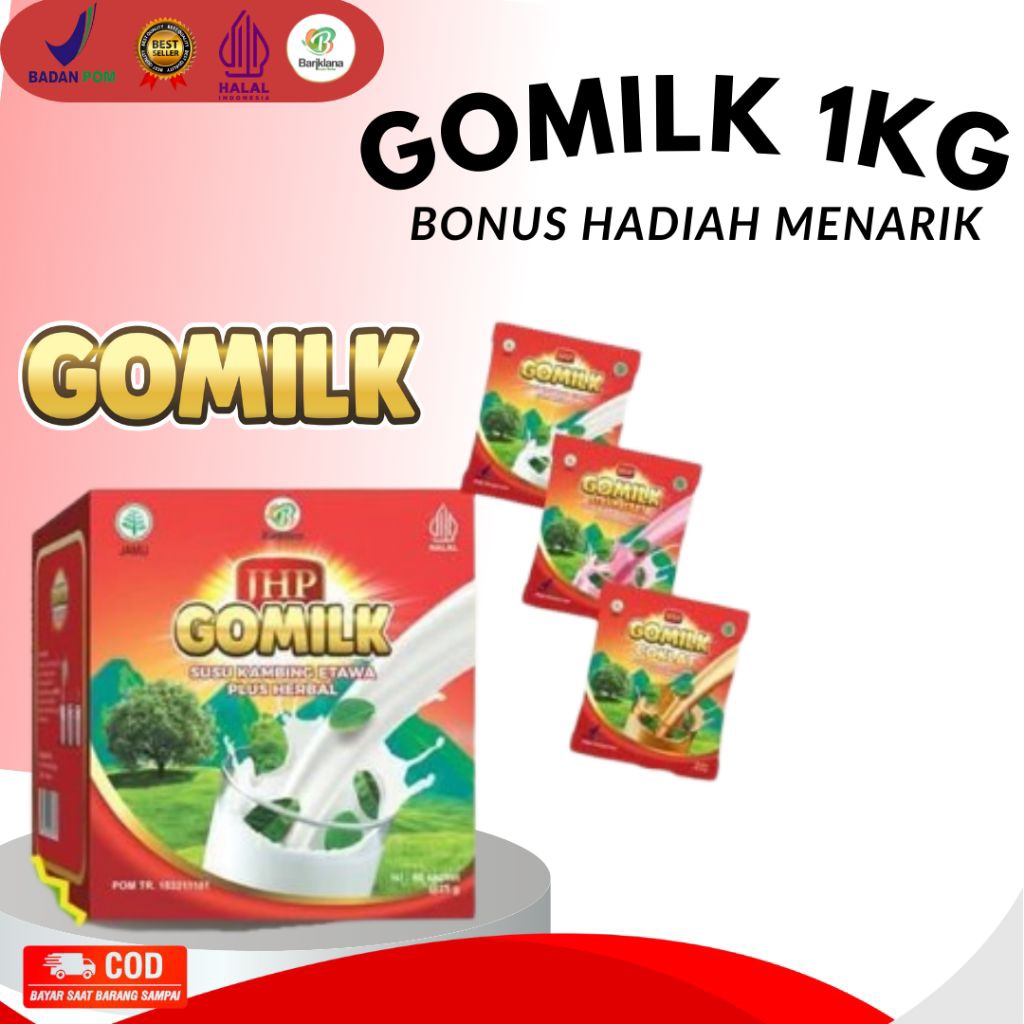

(BISA COD) Susu Gomilk sachet 1box susu kambing etawa plus herbal bermanfaat untuk anak hingga lansia