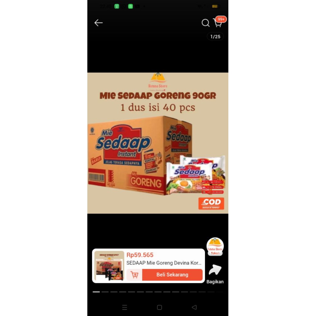 

Sedaap goreng isi 40