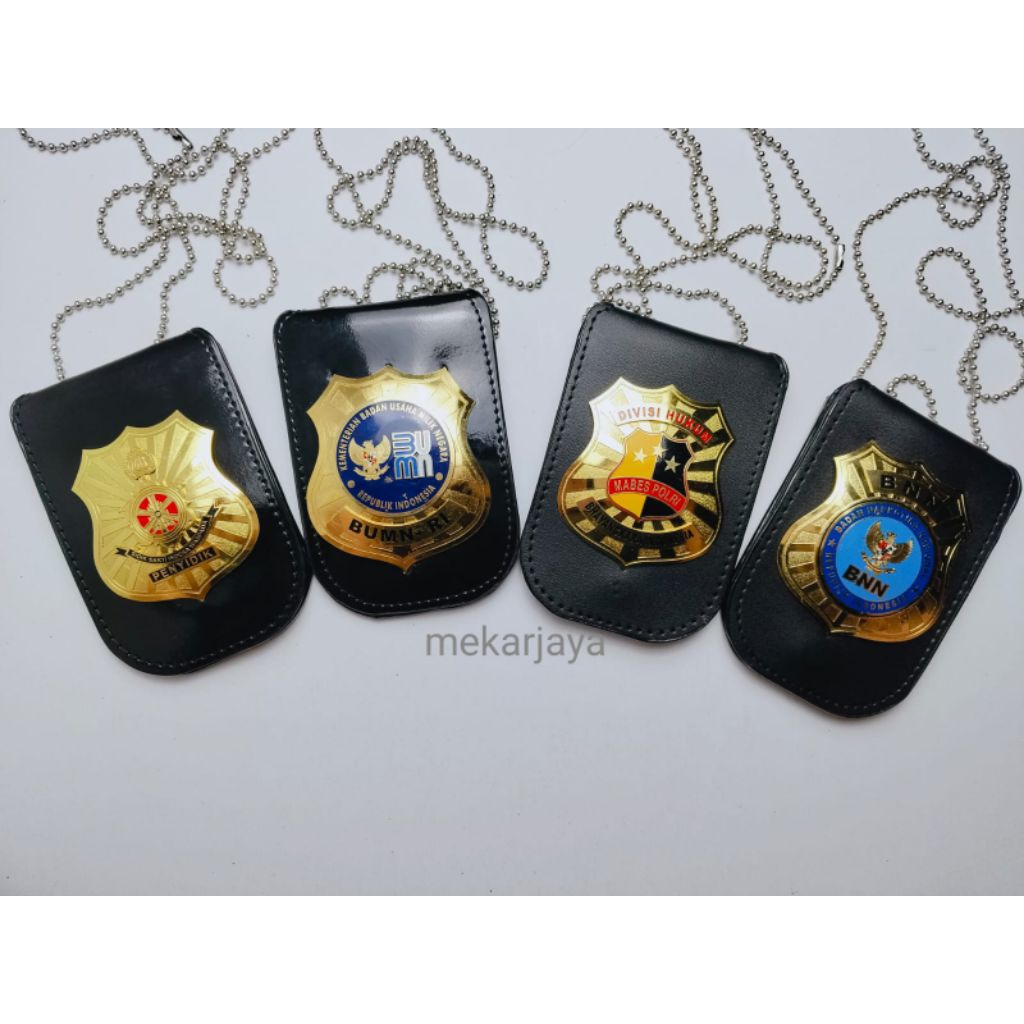

Dompet kalung lencana id card KTA kulit sepaket untuk mabes polri BUMN PENYIDIK