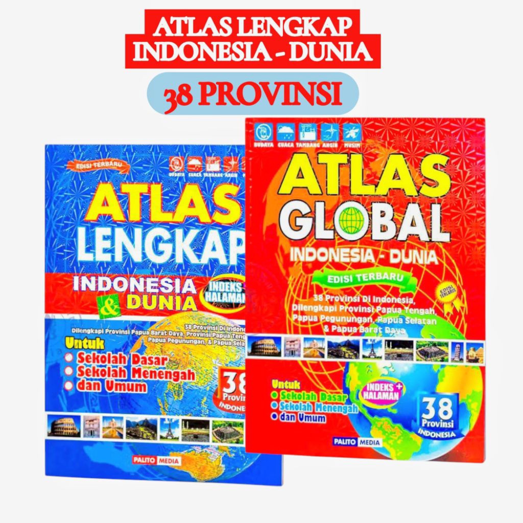 atlas lengkap indonesia dunia 38 provinsi