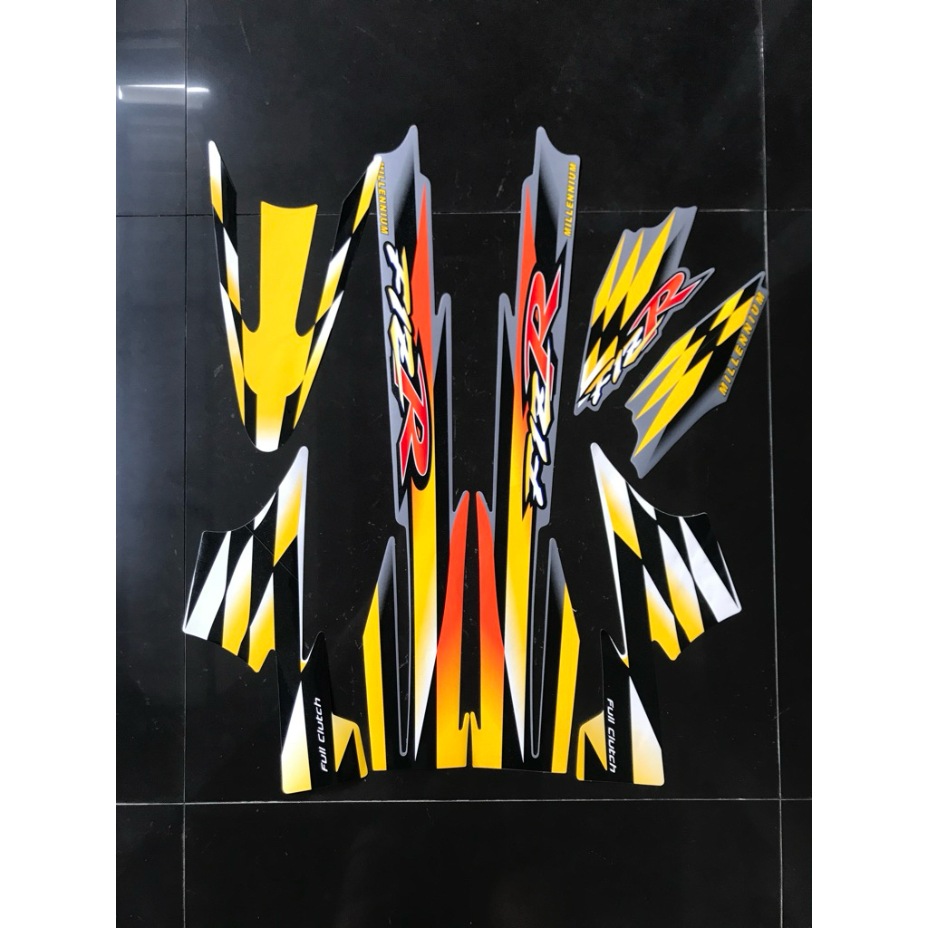 STRIPING STIKER FIZ R MILLENIUM SILVER KUNING