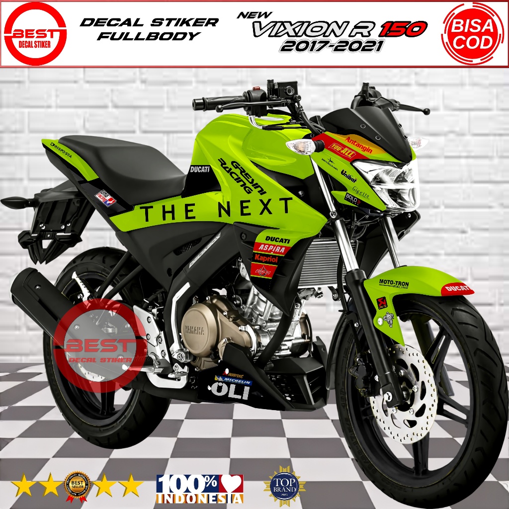 Decal Vixion R 2017-2021 Fullbody Motif The Next Racing / Variasi Decal Sticker Vixion R Full Body