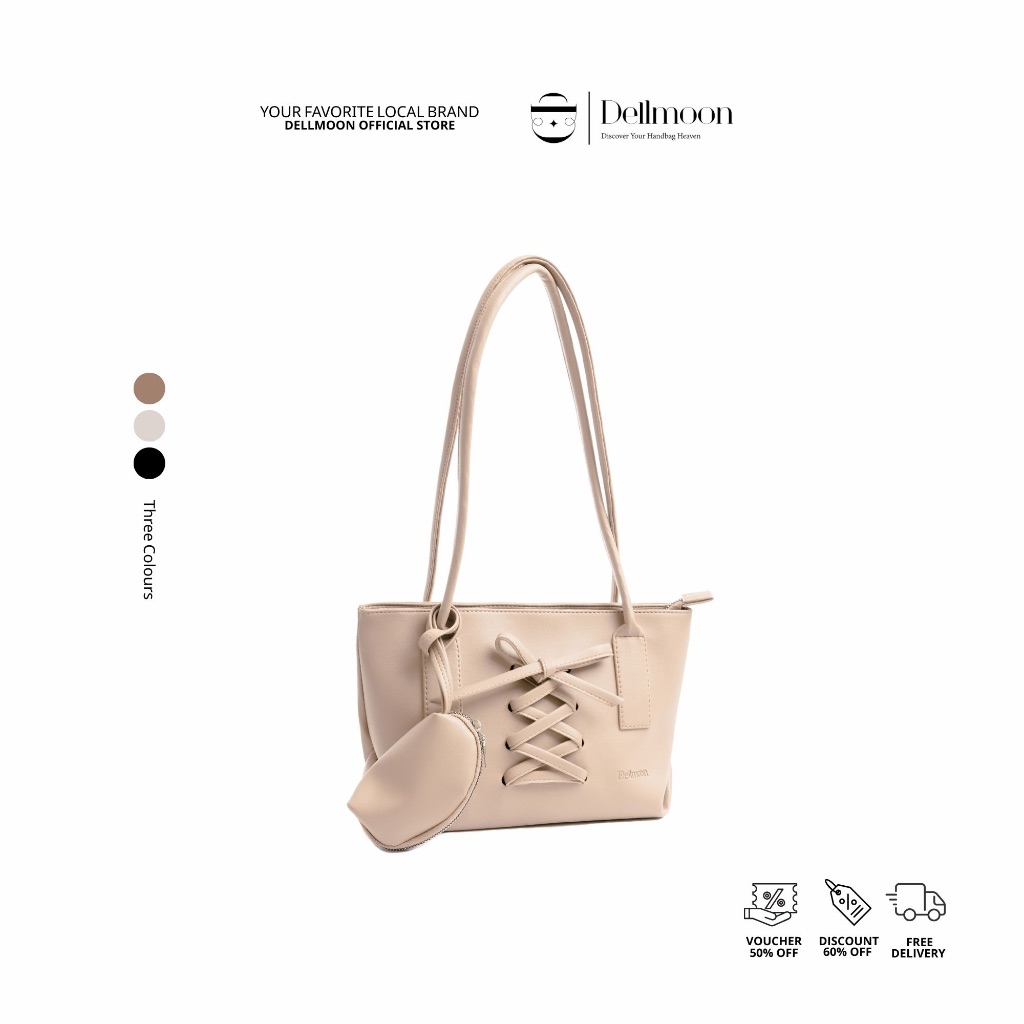 Dellmoon Celine Tas Wanita Gradien Hand Bag Selempang Wanita - Beige
