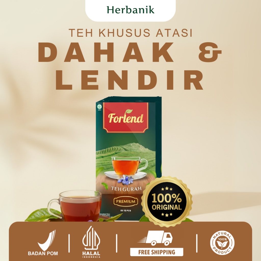 

FORLEND Teh Gurah Herbal 30 Gram - Daun Tea Hijau & Ekstrak Akar Srigunggu - BPOM & Halal - Membantu Mengeluarkan Dahak & Meredakan Batuk Kronis