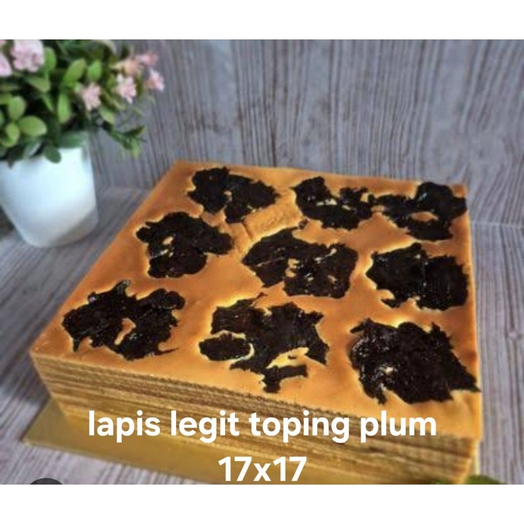 lapis legit toping plum bater wisman,lapis legit premium,lapis legit bangka,lapis kegit jadul 17x17x