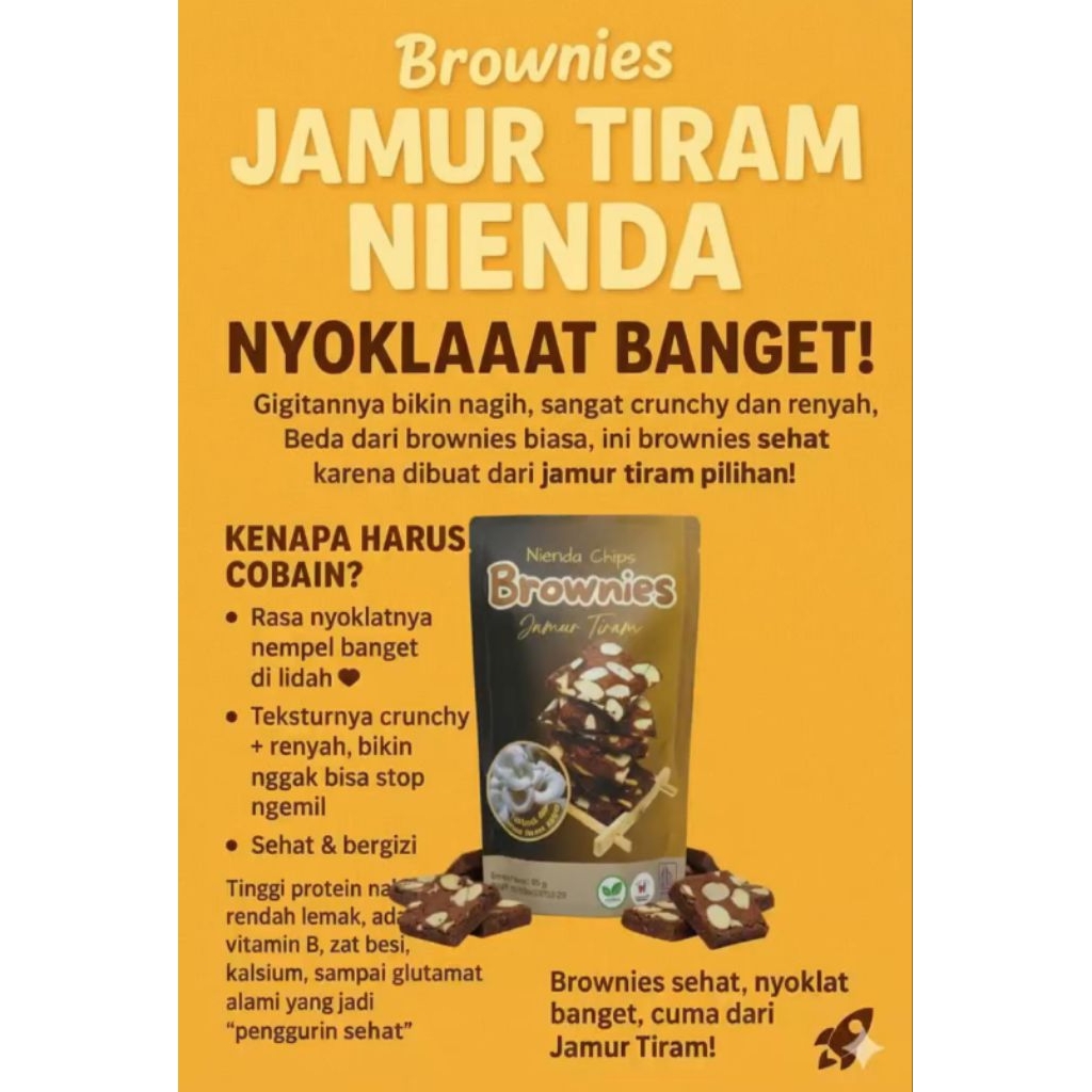 

brownies crispy jamur tiram 65 g