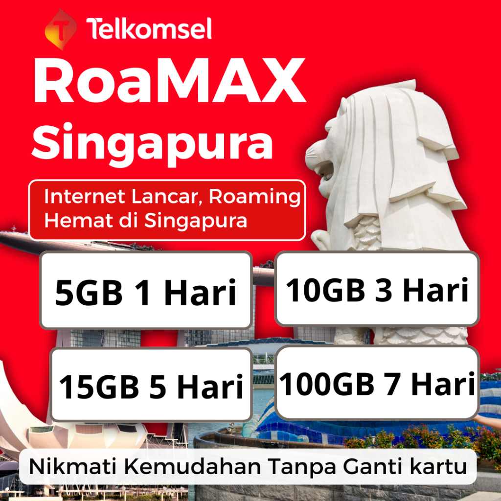 Paket Internet Roaming Telkomsel RoaMAX Singapura – Murah & Stabil