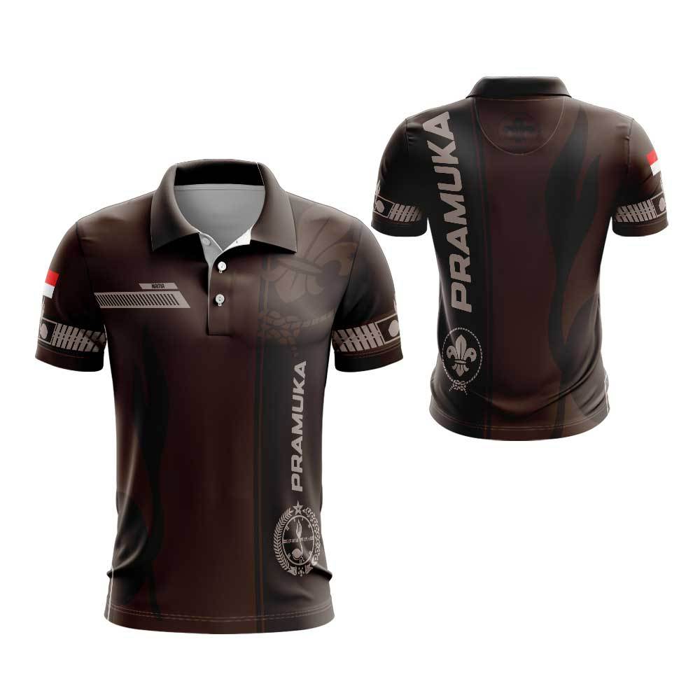 Kaos Polo Pramuka / Baju Pramuka Pembina Lengan Pendek/ Jersey Olahraga Pramuka Bisa Pake Nama Fullp