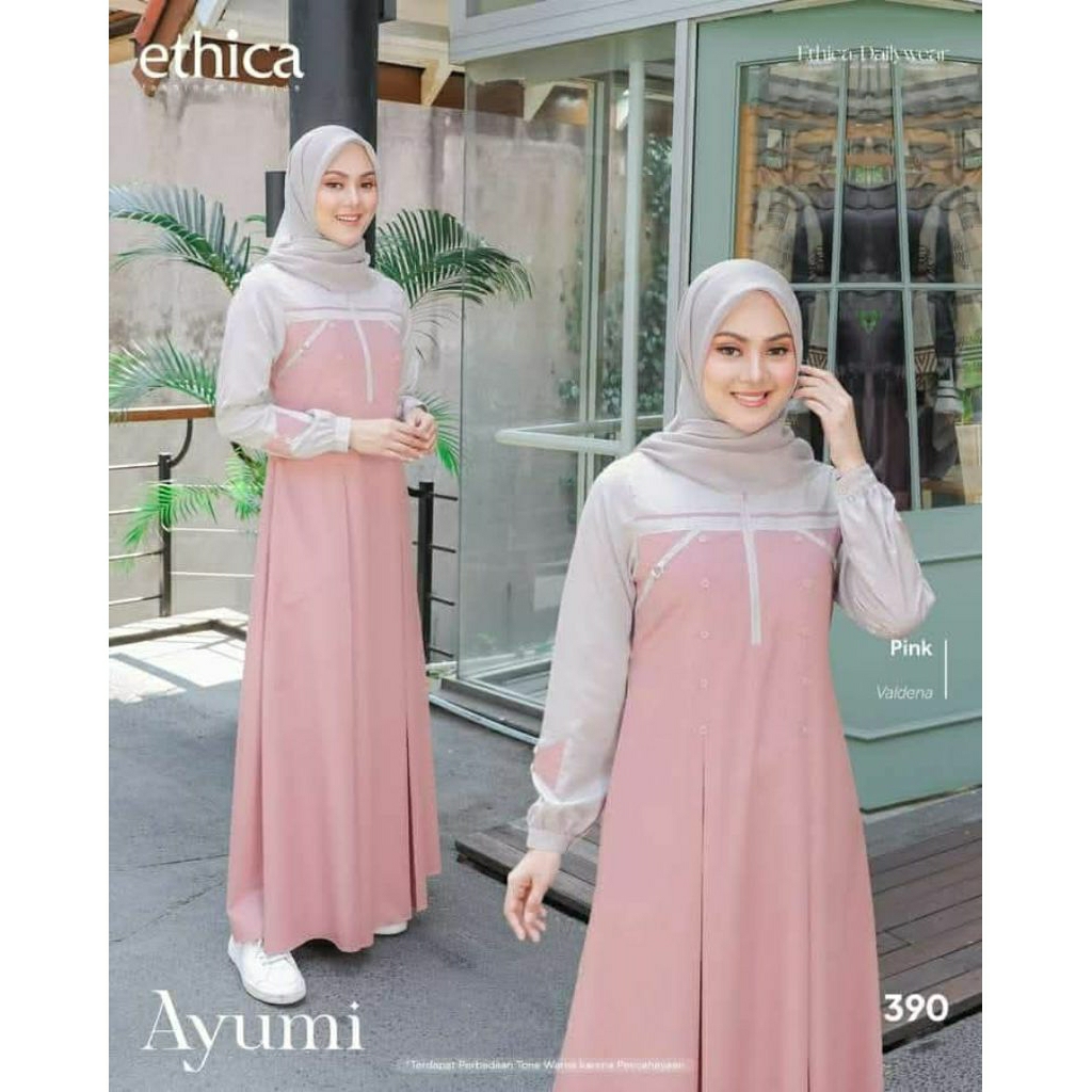 Eticha - Gamis Bahan VALADENA nyaman dipakai {AYUMI 390 PINK}