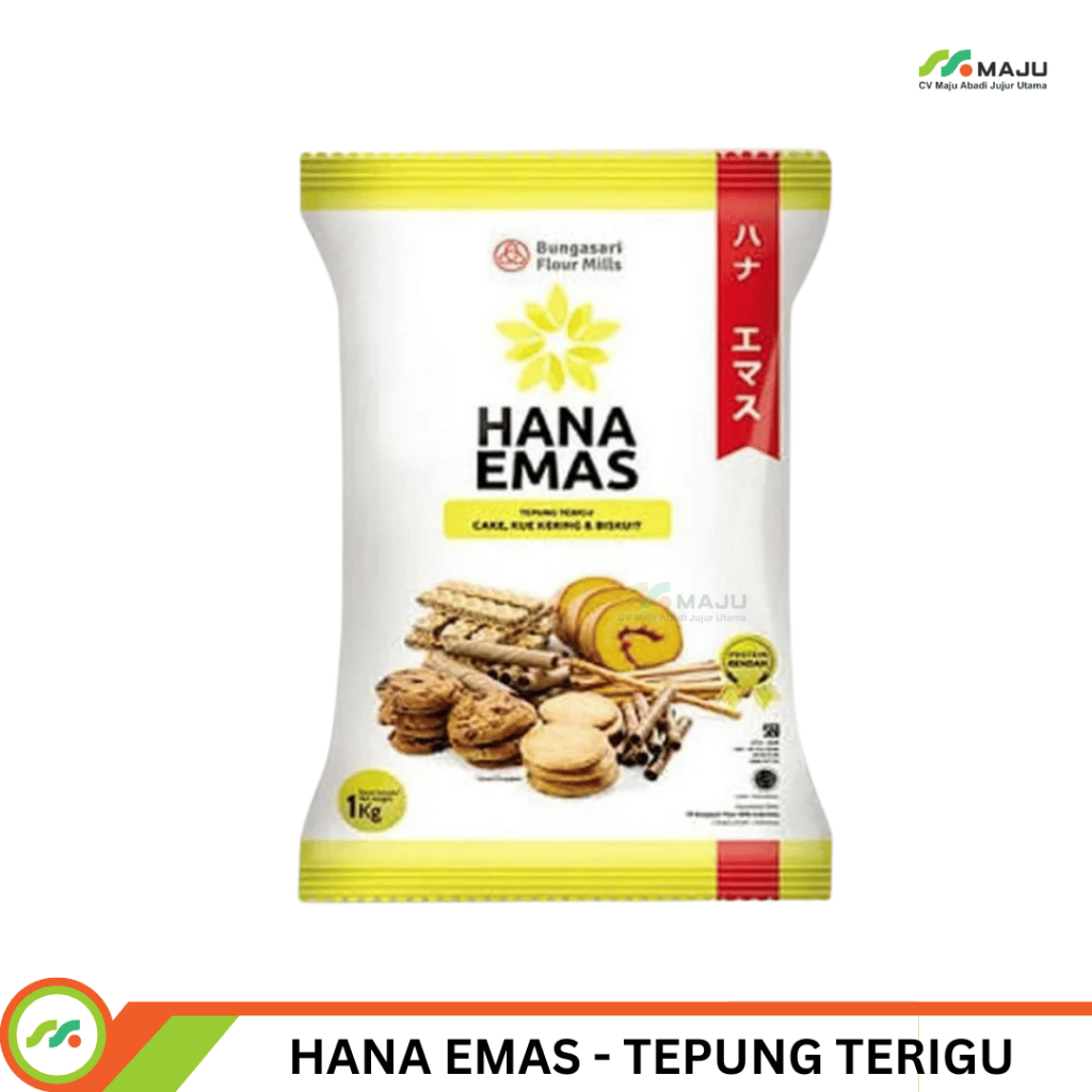 

TERIGU HANA EMAS 1 KG - TERIGU UNTUK KUE KERING DAN BISKUIT