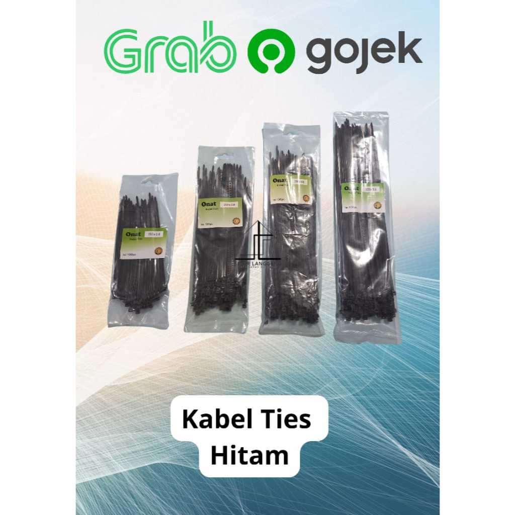 

KABEL TIES/CABLE TIE/KABEL TIS/TIES SERBAGUNA HITAM 3,6X150 3,6X200 3,6X250 3,6X300