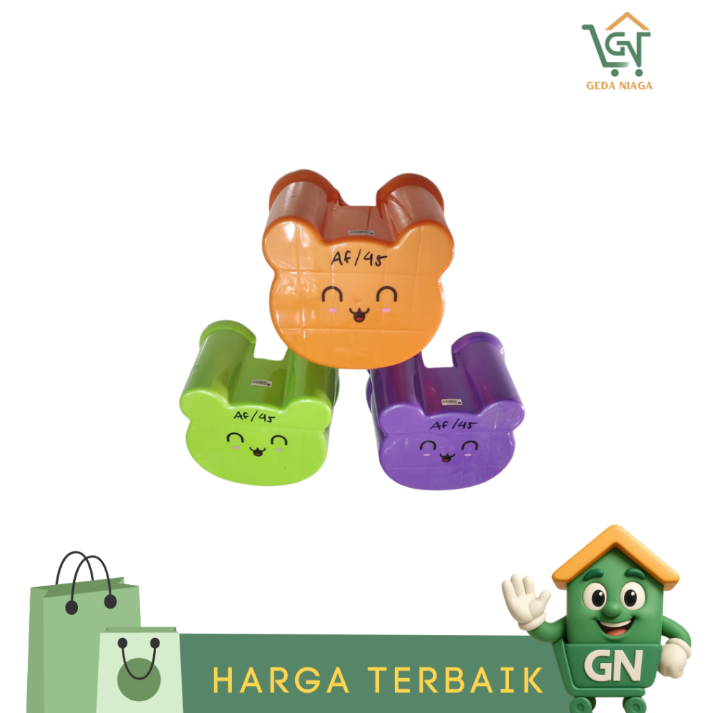 Kursi Anak Plastik Karakter Animal Anti Slip / Bangku Jongkok Kecil / Bangku Safari