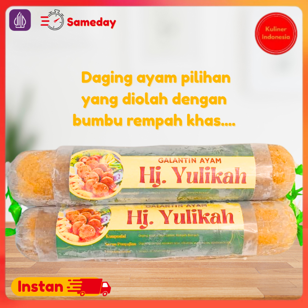 Galantin Ayam Gulung Frozen Food Praktis Siap Goreng Merk Hj.Yulikah