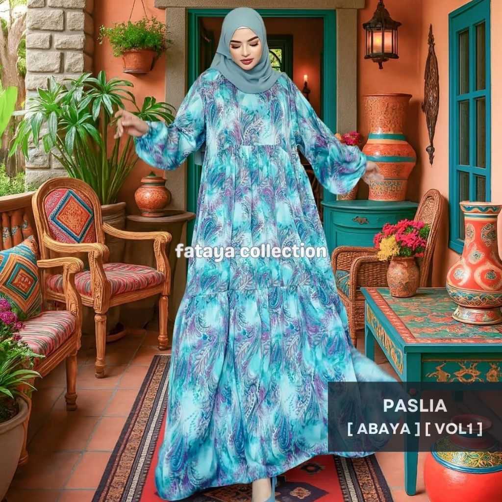 Fataya Collection PASLIA Abaya - Kain Silk LD120cm