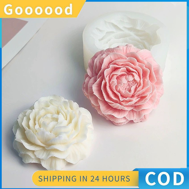 Cetakan Puding Peony 3D DIY / Cetakan Lilin Aroma Bunga Silikon / Cetakan Jeli / Cetakan Kue Puding 