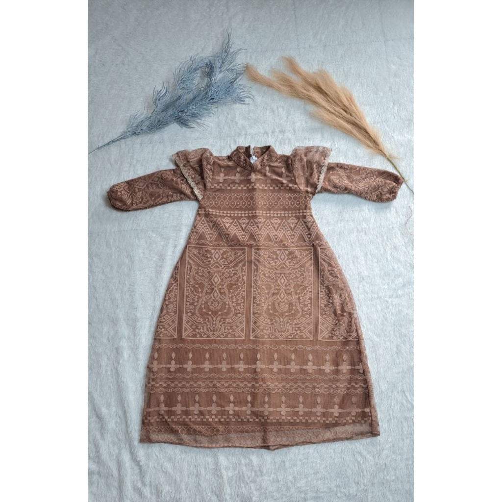 Gamis pesta brokat muslim anak perempuan / Dress pesta brokat muslim anak perempuan / Gaun pesta bro