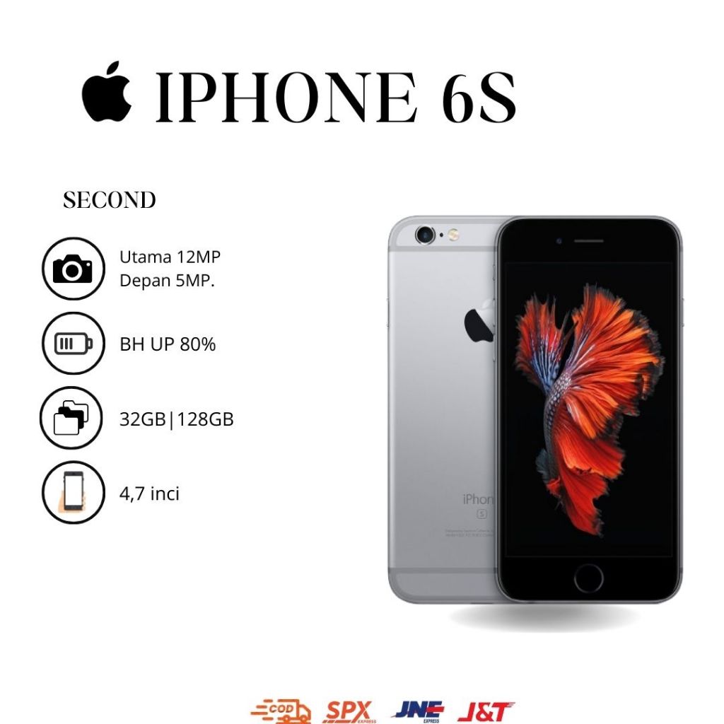 HP IPHONE 6S SECOND DAN MURAH KAPASITAS PENYIMPANAN 32GB DAN 128GB || MINUS WIFI ONLY