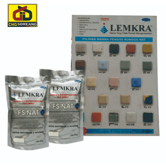 LEMKRA FS NAT / SEMEN NAT KERAMIK / SEMEN WARNA / PENGISI NAT KERAMIK 1 KG