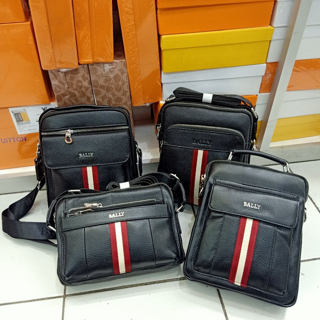Tas Selempang Bally Leather Crossbody Bag Kulit Import
