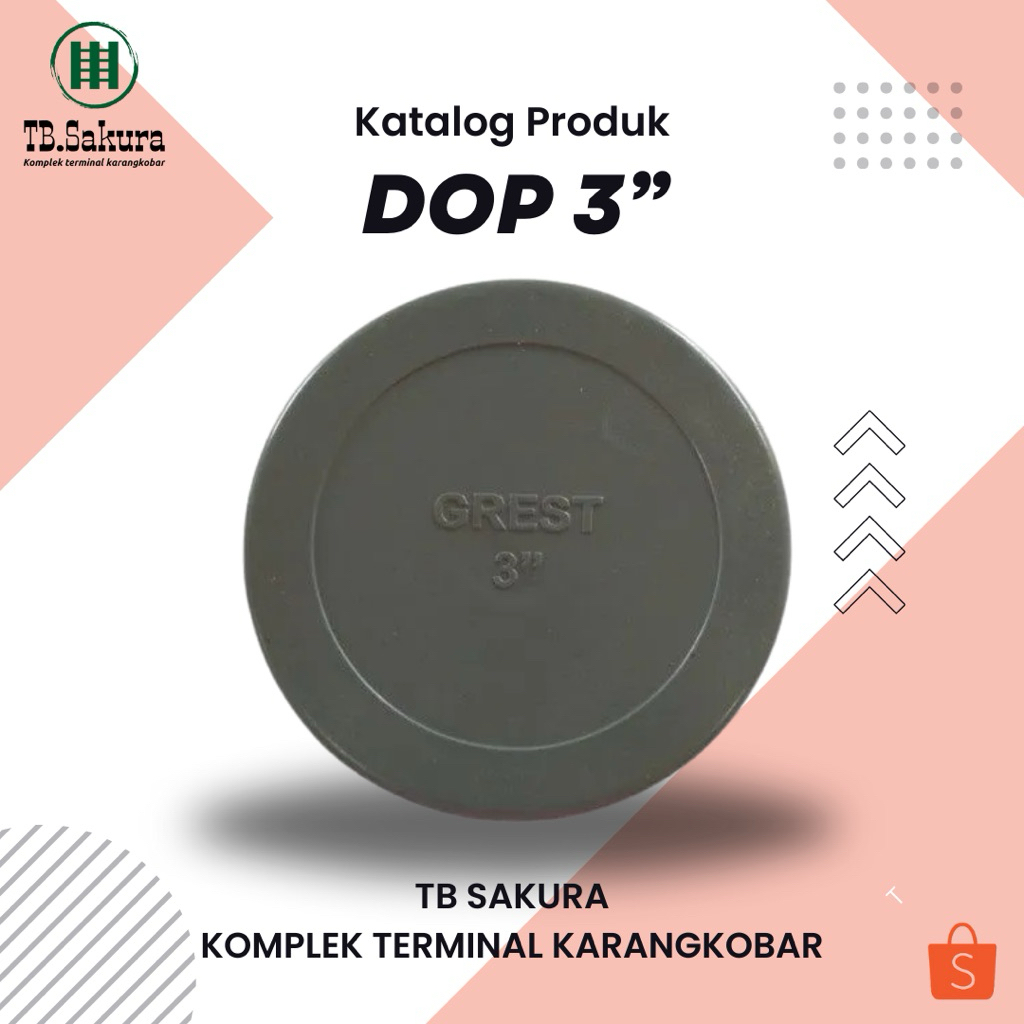 Dop 3 in PVC / Dop 3" / Tutup Pipa Paralon 3 inch ASVIRA