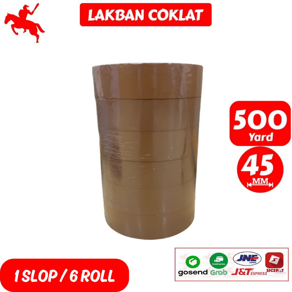 

[TERMURAH] Lakban OPP Tape / Lakban Coklat Dunia Packing Tape 500 Yard (1 Slop) -COD