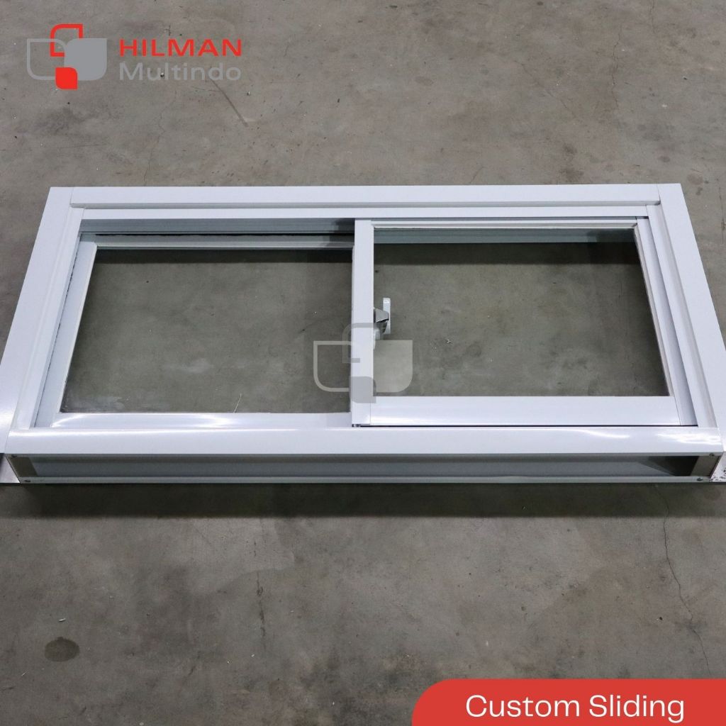 Jendela Sliding Aluminium Putih / Hitam