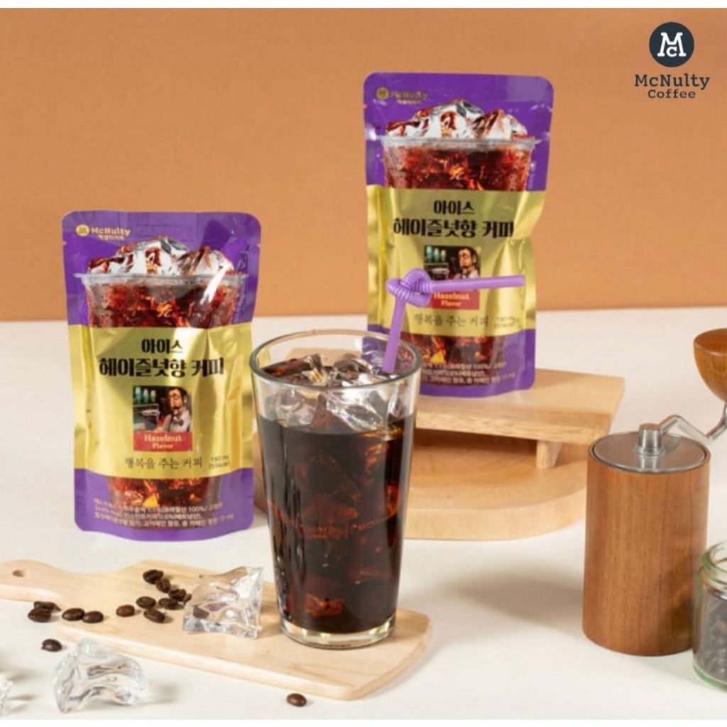 McNulty Ice Americano Hazelnut Flavor 190ml - Minuman Kopi Korea Rasa Hazelnut Halal