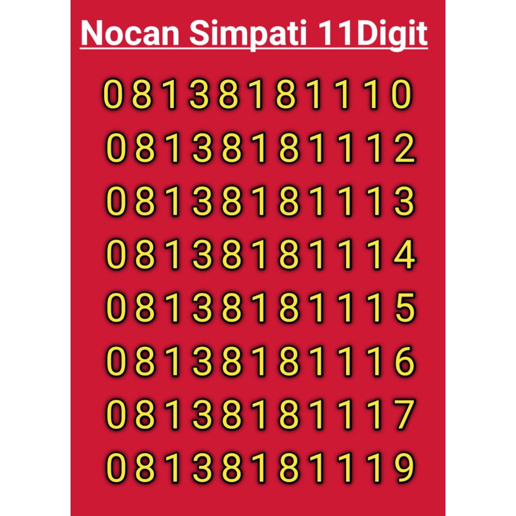 NocanSimpati11digit