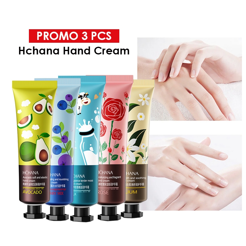 Promo 3 Pcs - Hchana Hand Cream Lotion Pelembab Tangan Krim Tangan Kering