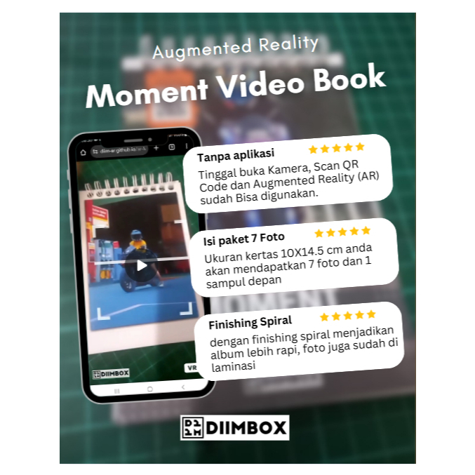 Custom Foto Book dengan Augmented Reality (AR), isi 7 foto dan video + sampul