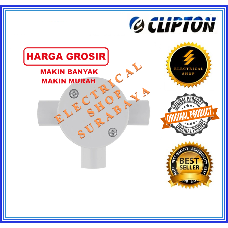 (GROSIR) CLIPTON T DOS DUS T-DOS T-DUS 20 MM PUTIH WHITE CABANG 3 ORIGINAL KUAT DOOS T-DOOS PP