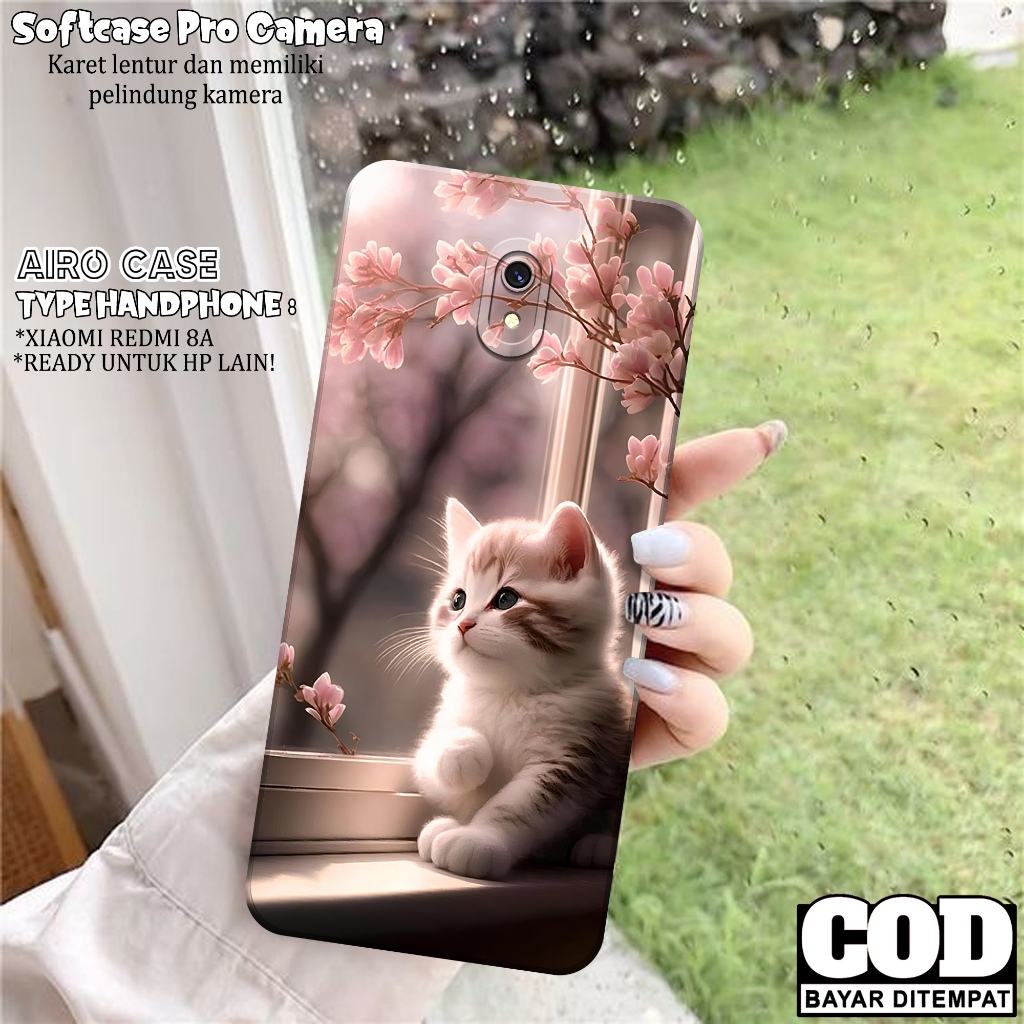 Case Xiaomi Redmi 8A - Softcase Xiaomi Redmi 8A - Fashion Case KUCING - Casing Xiaomi Redmi 8A - Sof