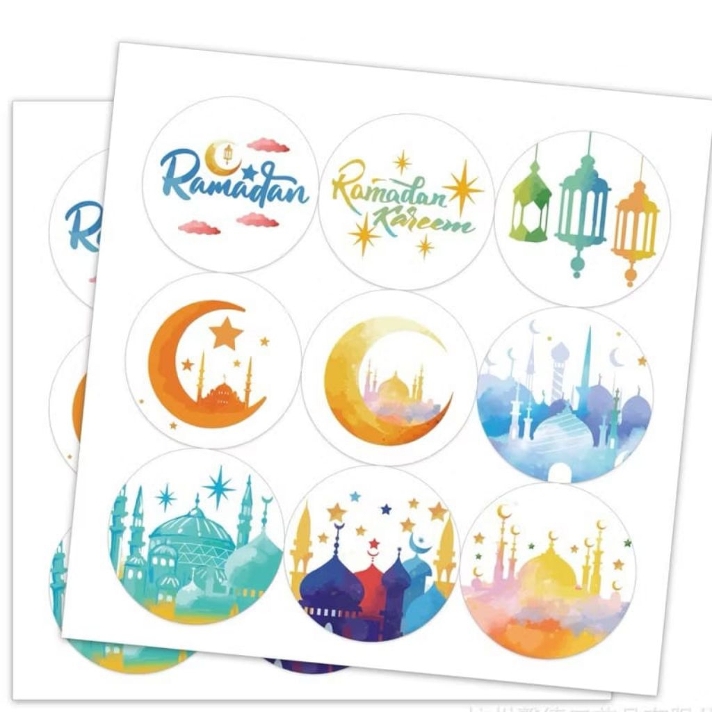 

Sticker Toples Bulat Isi 12PCS 3,8CM Isi 9PCS Sticker Toples Idul Fitri Sticker Eid Mubarak