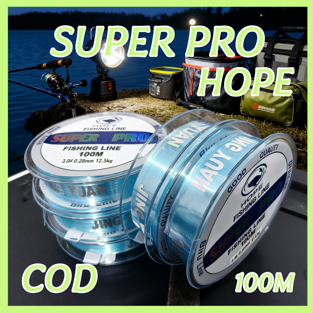 Senar Pancing Fluorocarbon 100M Super Kuat Anti Putus-BIRU LINE